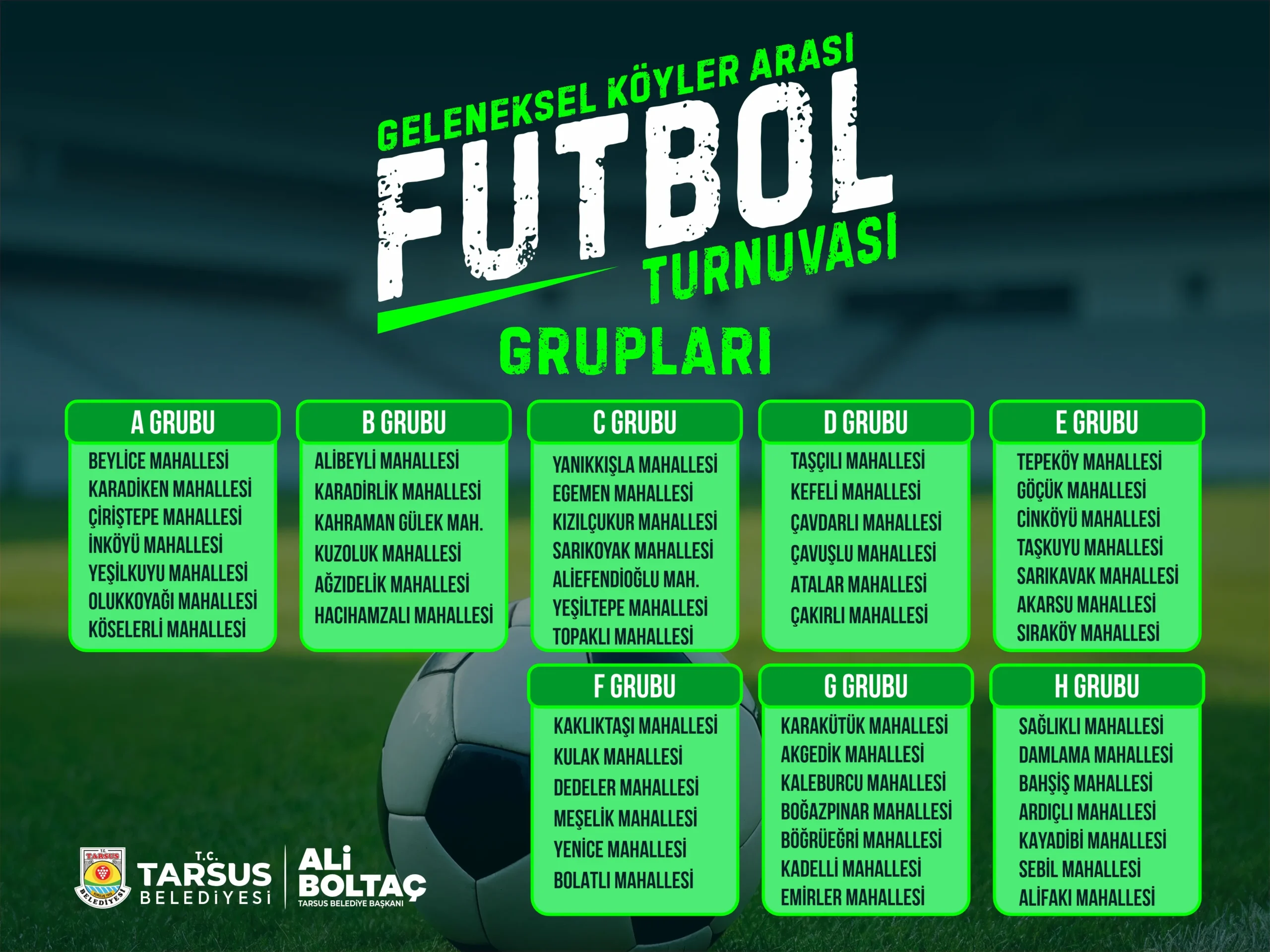 KÖYLER ARASI FUTBOL TURNUVASI’NDA EŞLEŞMELER BELLİ OLDU