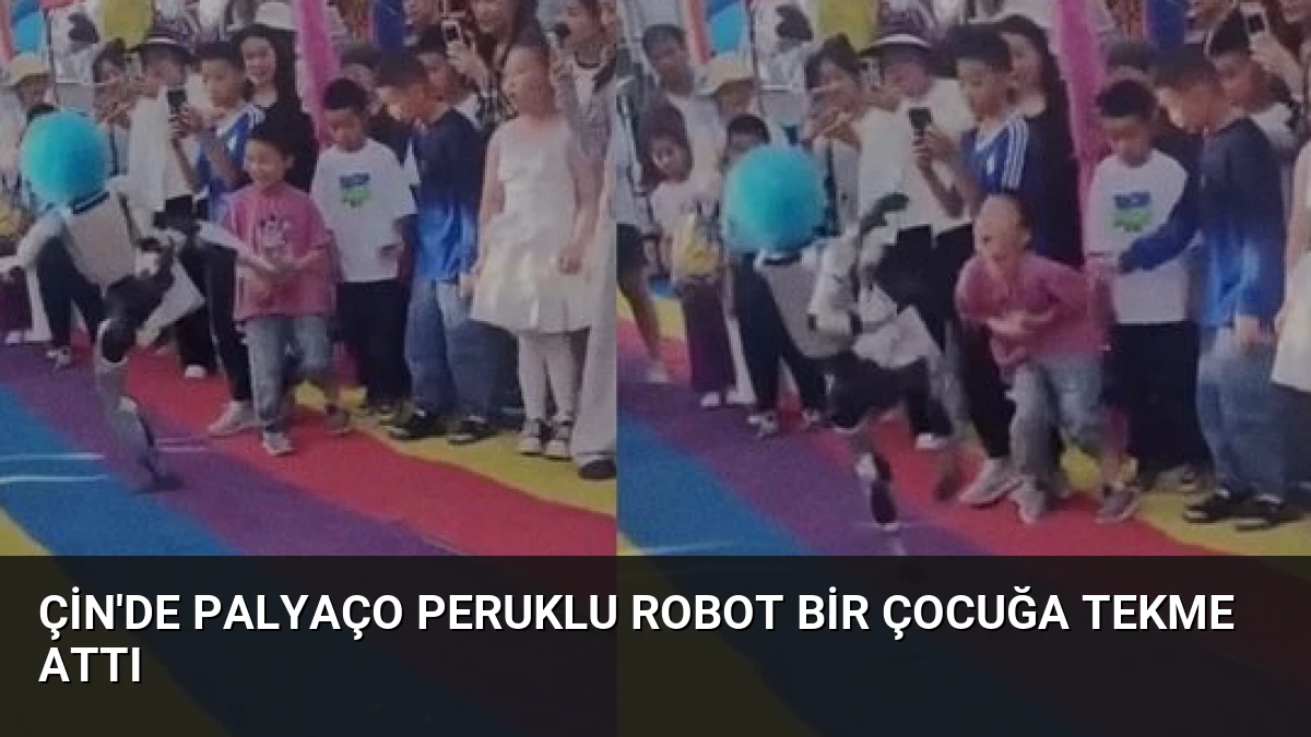Çin’de Palyaço Peruklu Robot Bir Çocuğa Tekme Attı